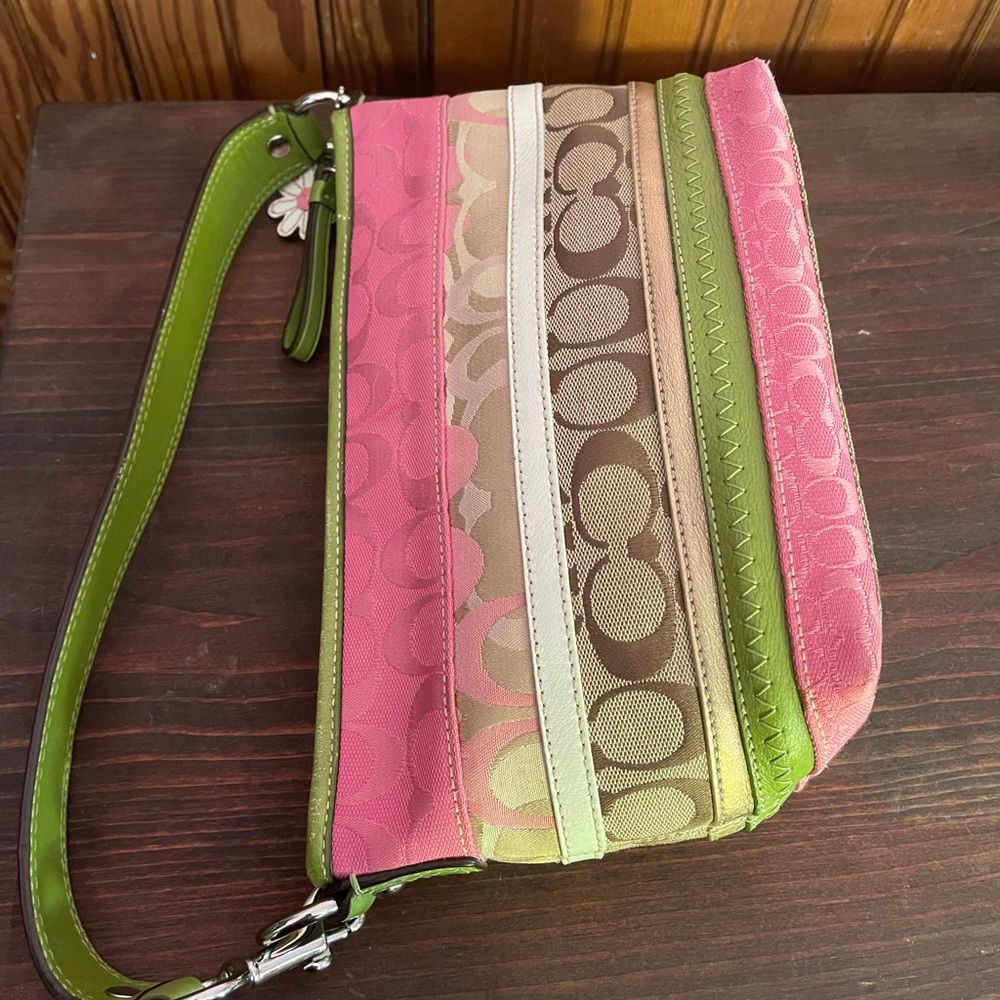Coach Mini Bag in Pink and Lime Green - Picture 12 of 12